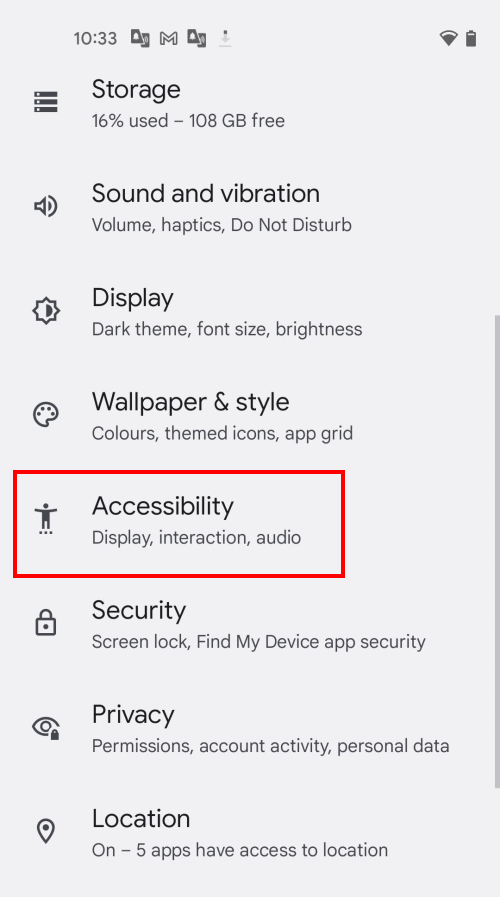 Open the settings and tap Accessibility